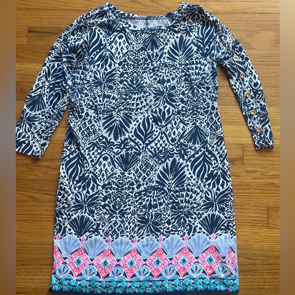 Lilly Pulitzer Small, Vivvy Dress 'High Tide By Land Or By Sea' midi. PTP-19”